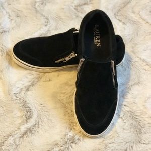 Lauren Ralph Lauren zipper suede fashion sneakers